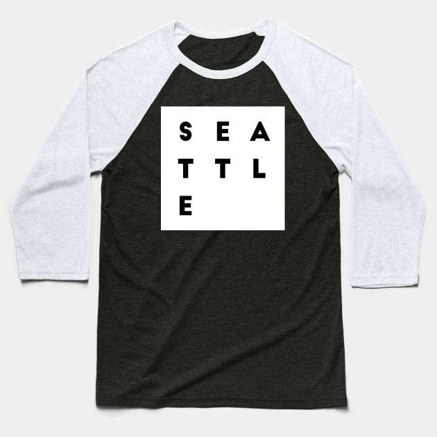Seattle | White square letters Baseball T-Shirt by Classical
